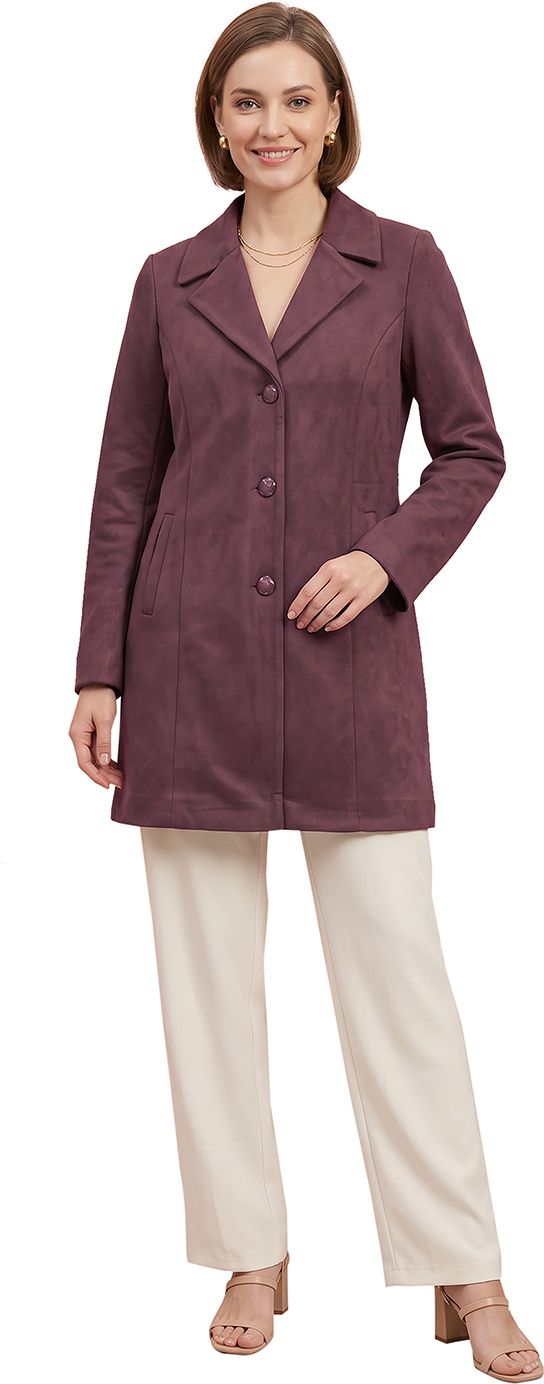 gfo Suede Solid Coat For Women-picture-24