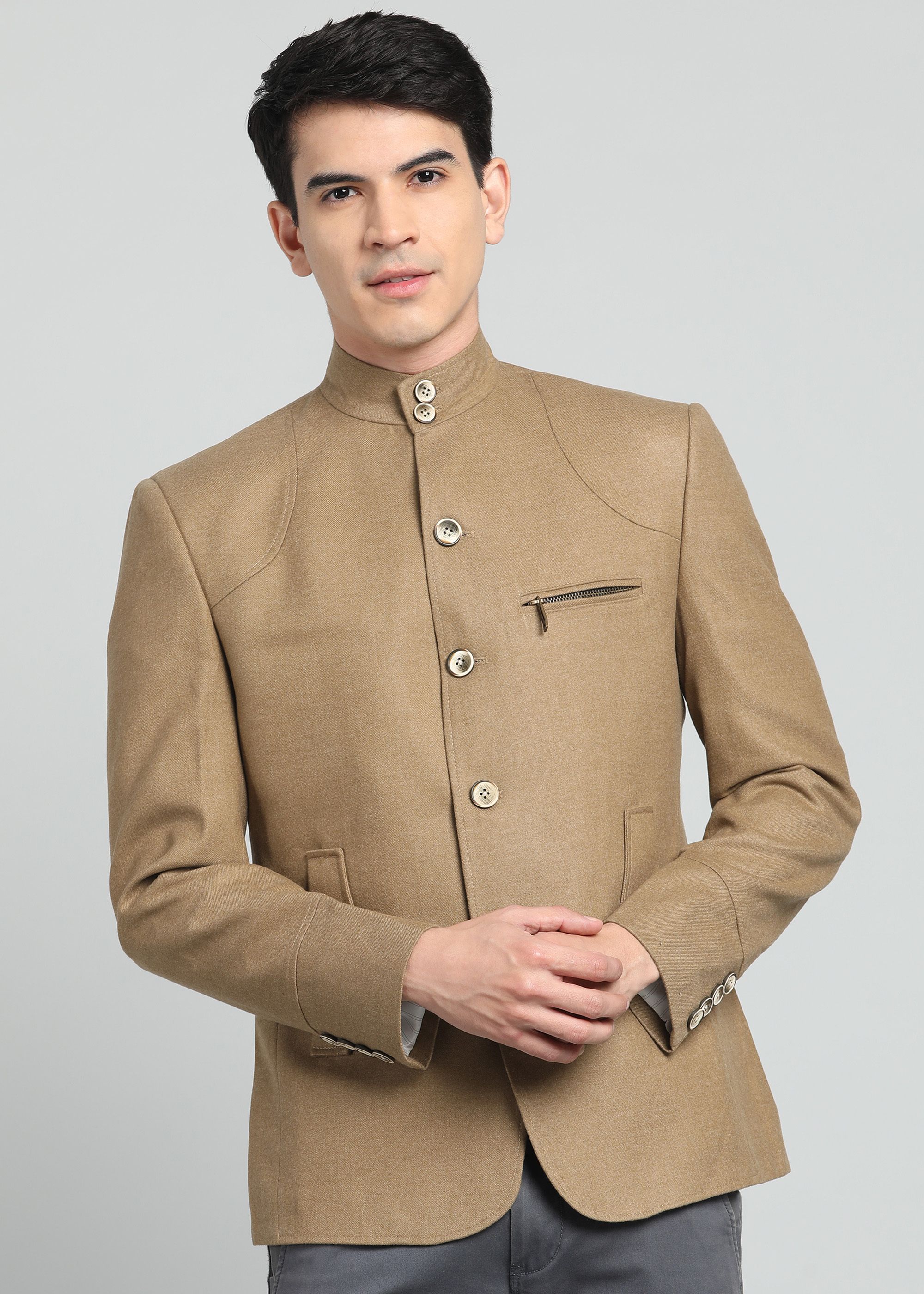 killer Polyester Viscose Blend Solid Coat For Men-picture-20