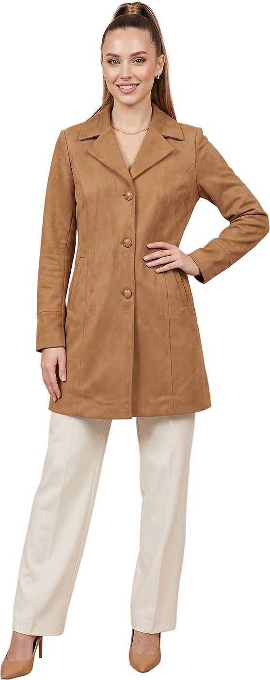 gfo Suede Solid Coat For Women-picture-35