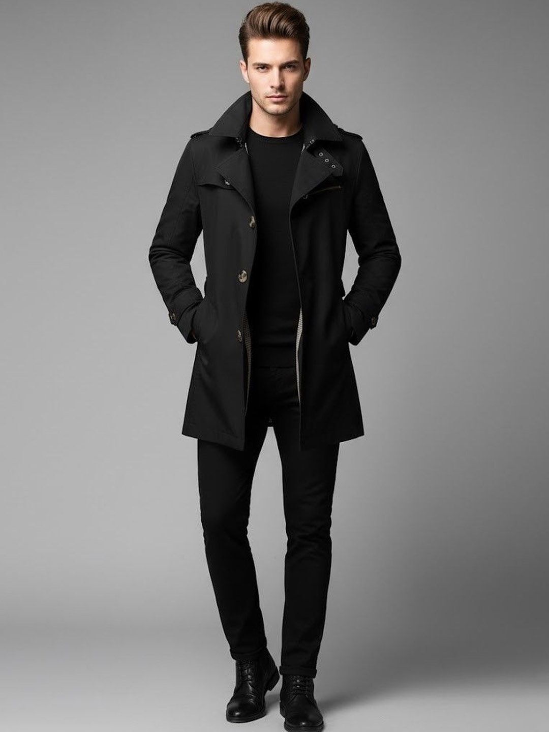 Solid Coat For Men