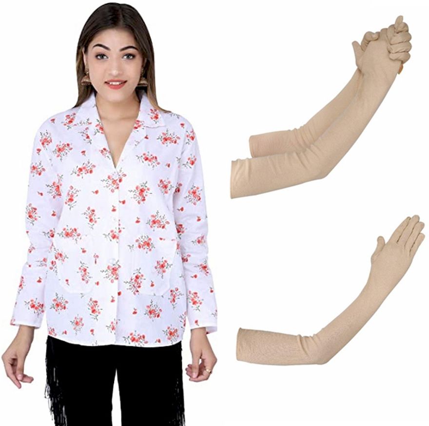 Pure Cotton Floral Print Coat For Women-image-9