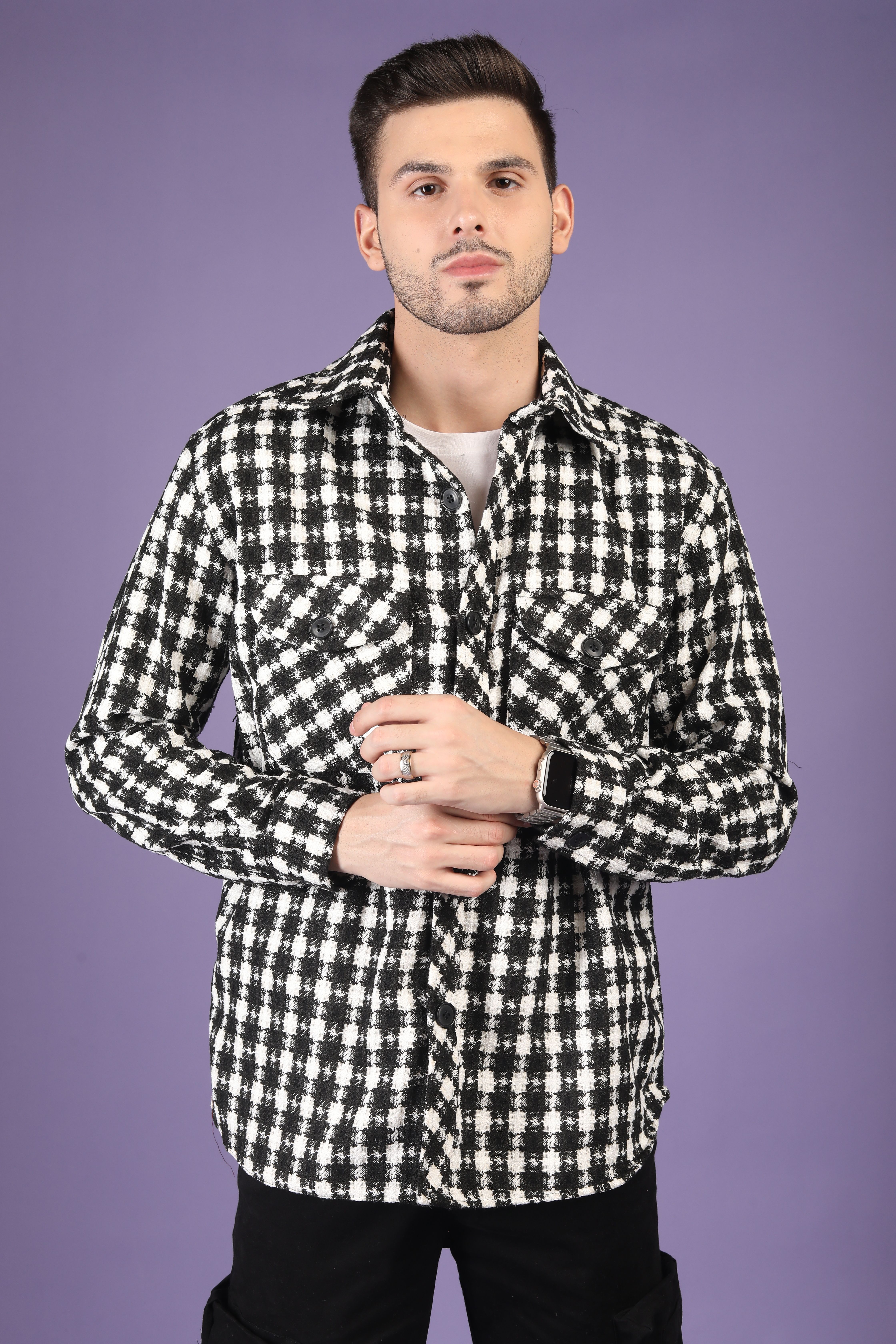 Polyester Self Design Coat For Men