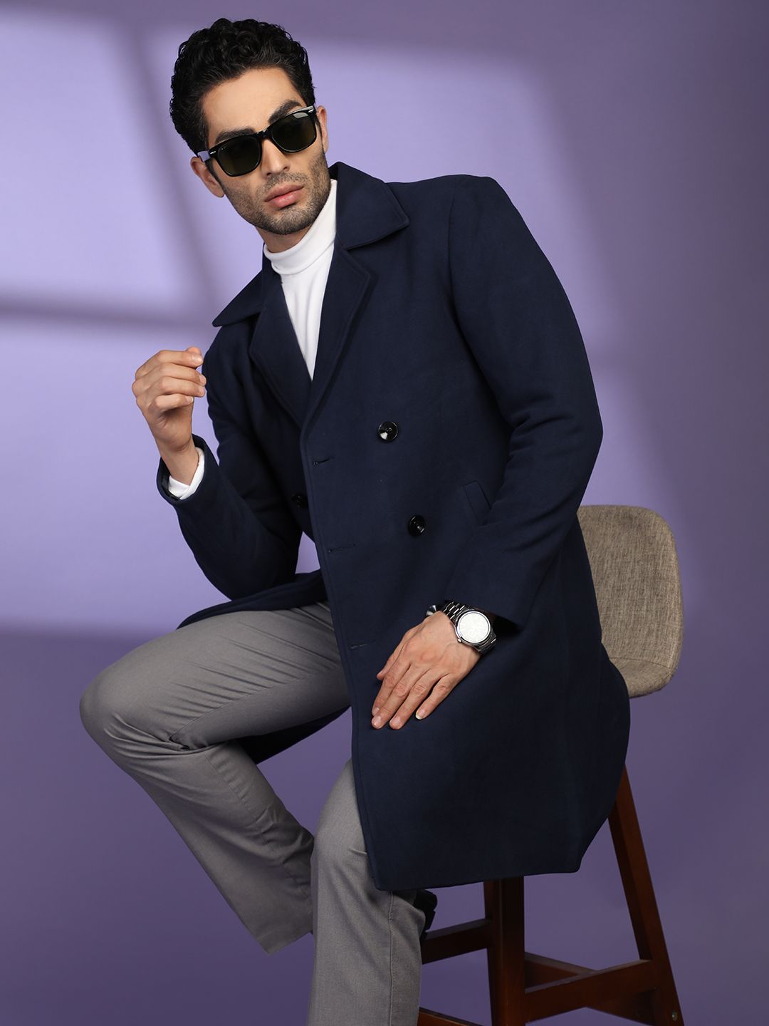 mast & harbour Polyester Solid Coat For Men-picture-29