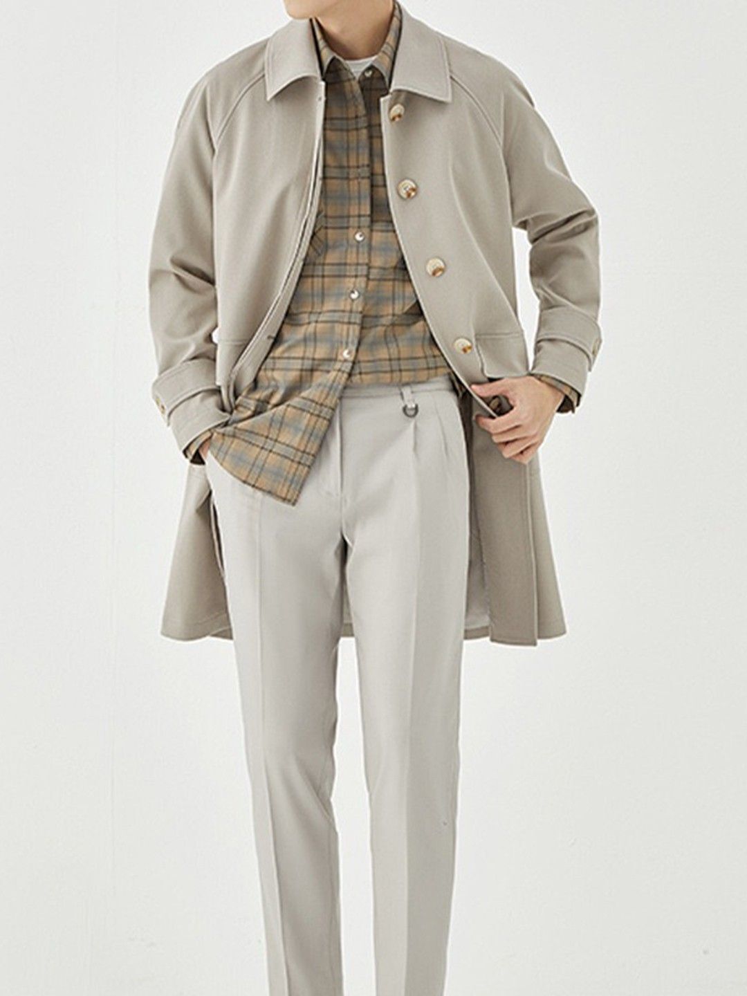 Polyester Solid Coat For Men