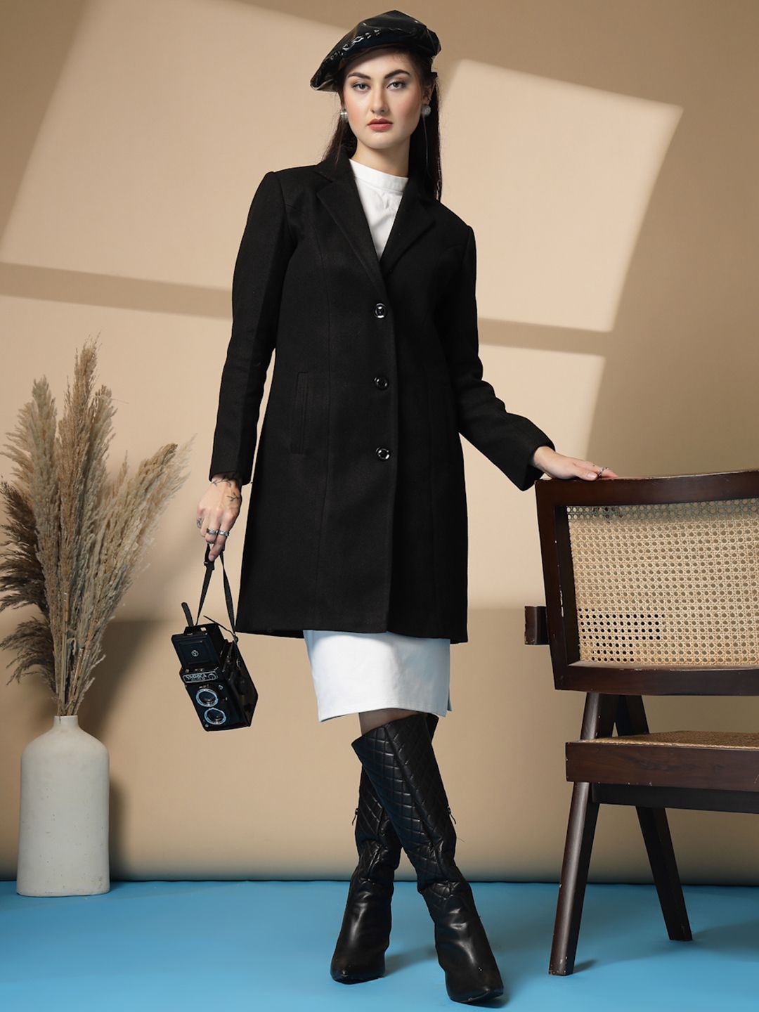chkokko Polyester Solid Coat For Women-picture-10