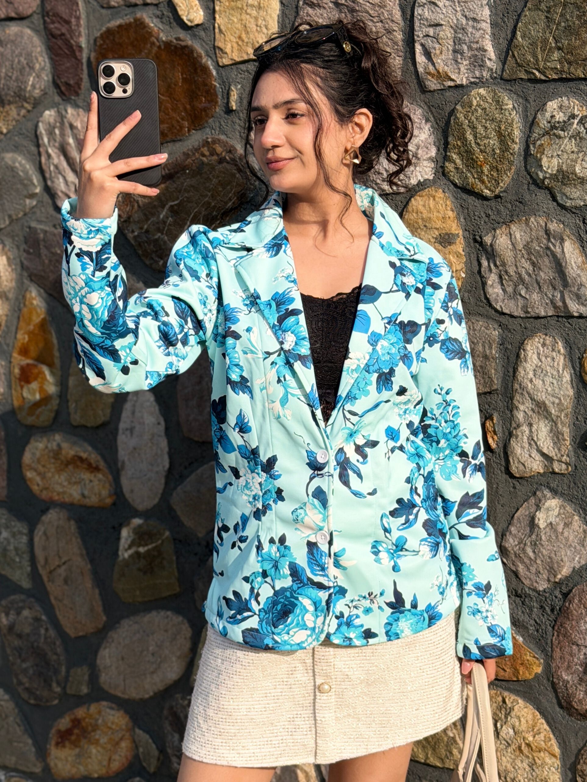 tandul Fleece Floral Print Coat For Women-picture-2
