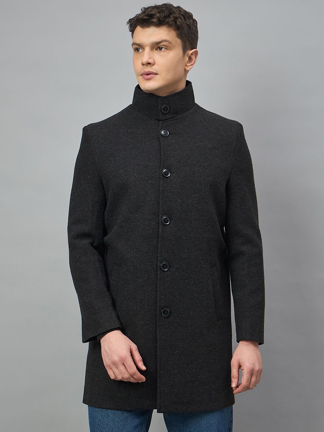 duke Tweed Solid Coat For Men-picture-24