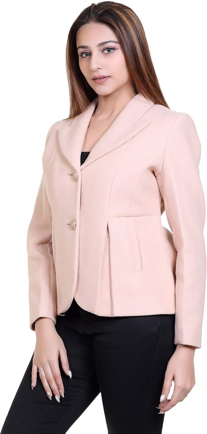 comfy sparrow Wool Blend Solid Coat For Women-picture-14