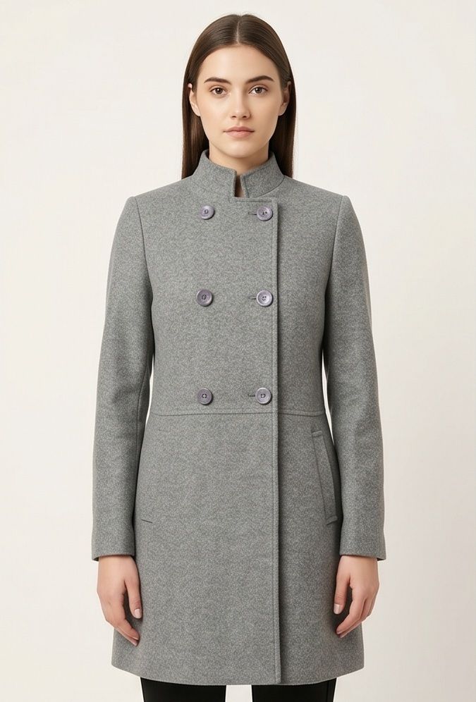 Tweed Solid Coat For Women-image-39