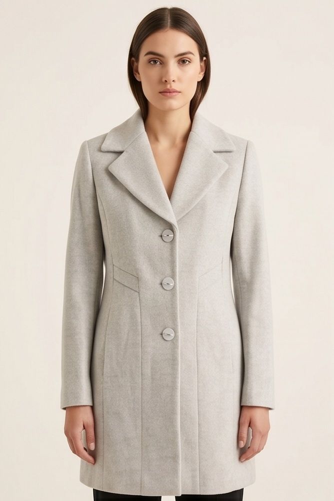 Tweed Solid Coat For Women-image-46