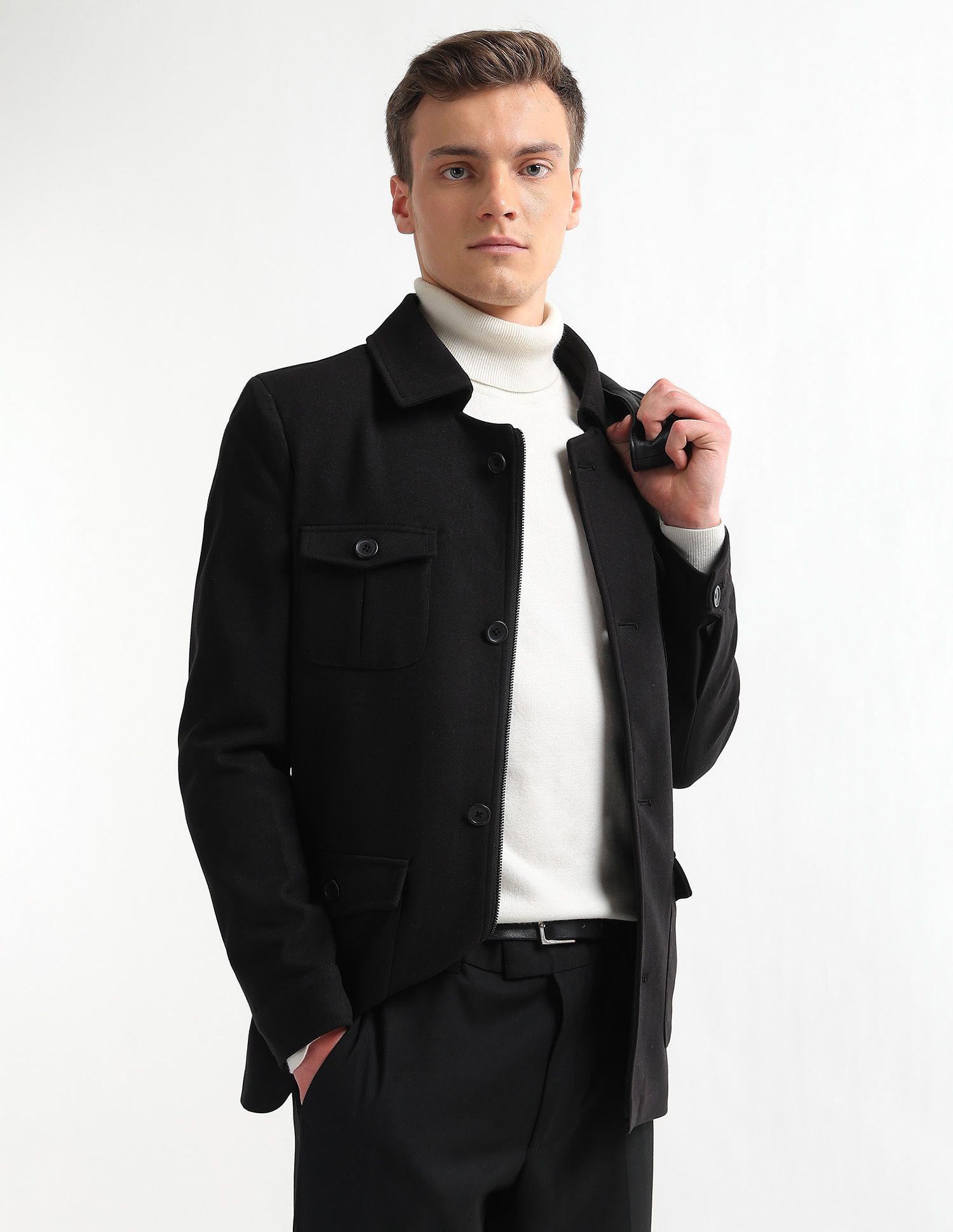 arrow sport Nylon Solid Coat For Men-picture-32