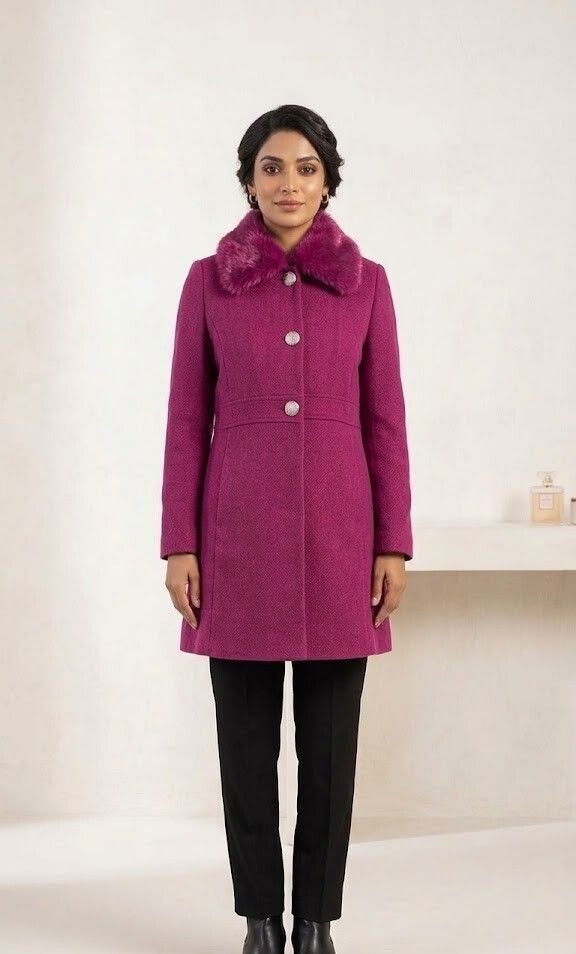 reflica Cotton Blend Solid Coat For Women-picture-17
