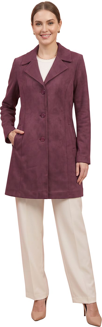 gfo Suede Solid Coat For Women-picture-40