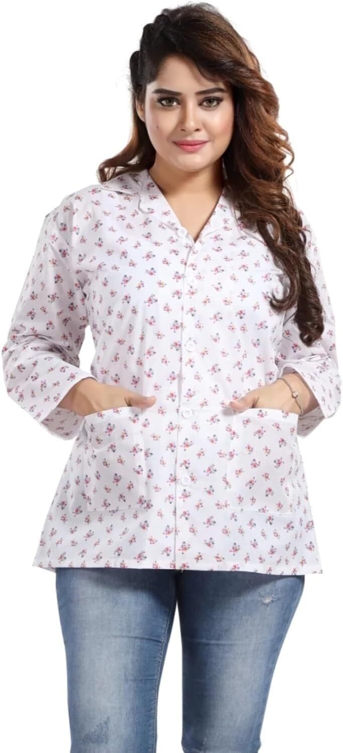 Cotton Printed Coat For Women-image-10