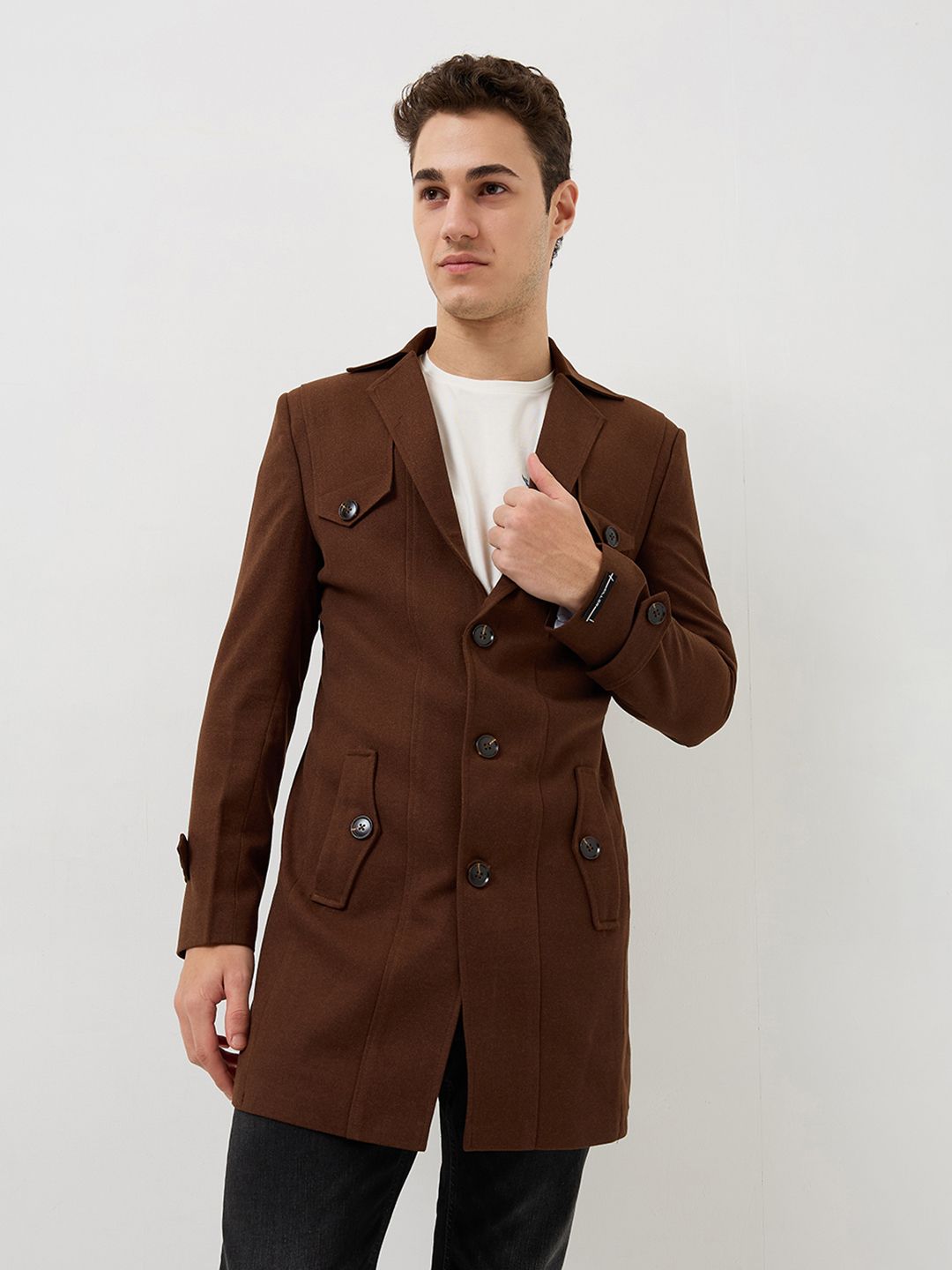 killer Polyester Viscose Blend Solid Coat For Men-picture-24