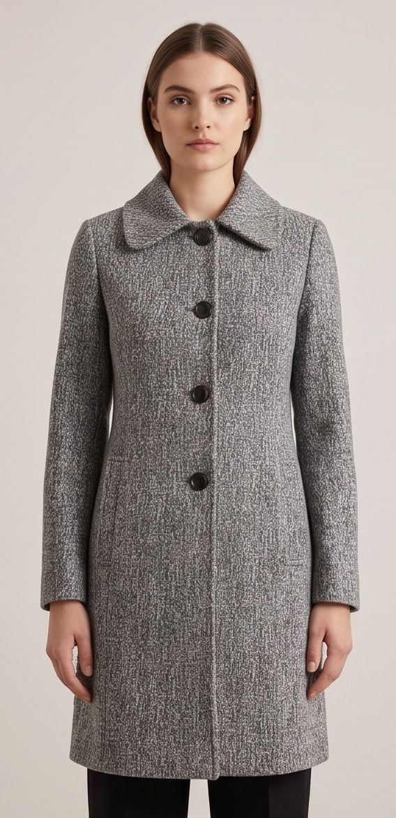 Tweed Solid Coat For Women-image-49
