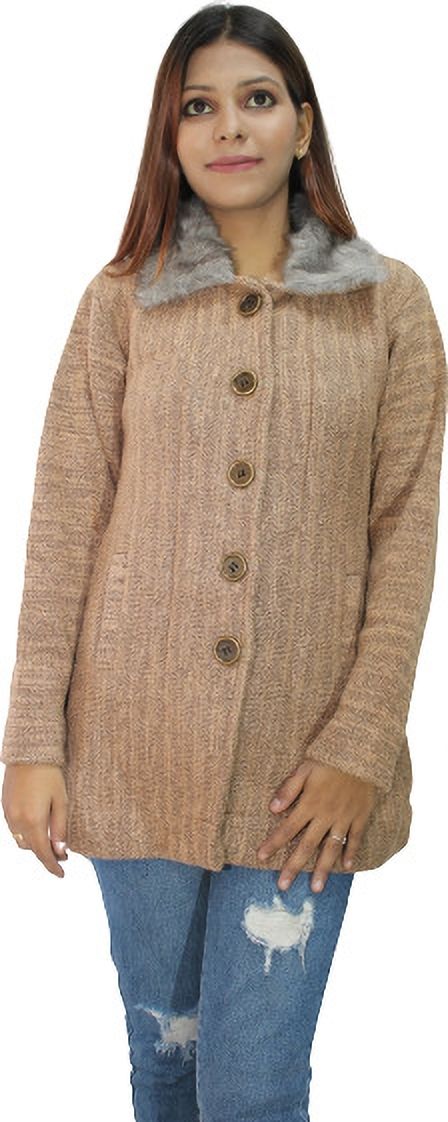 hautemoda Wool Self Design, Solid Coat For Women-picture-34