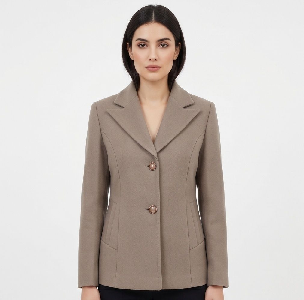 Tweed Solid Coat For Women-image-38