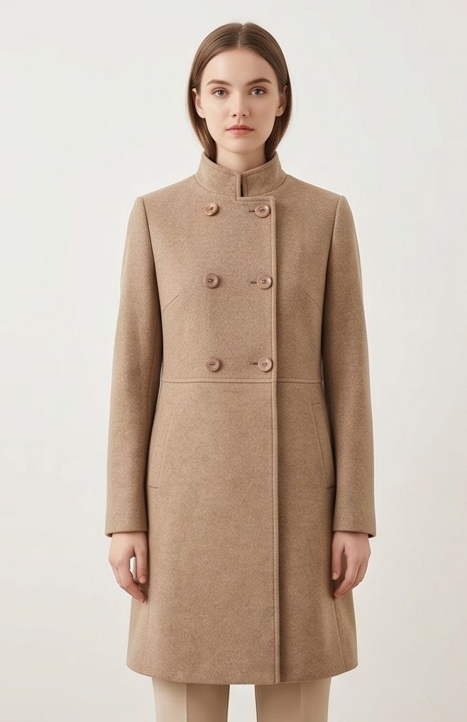 olasa Tweed Solid Coat For Women-picture-36