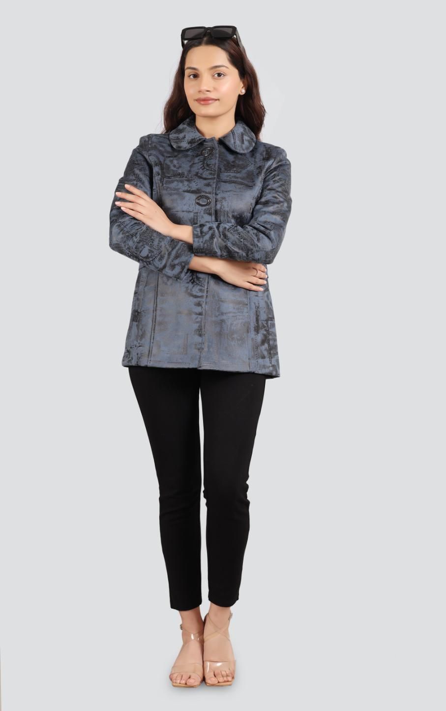 SEUDE PRINT Self Design Coat For Women-image-40