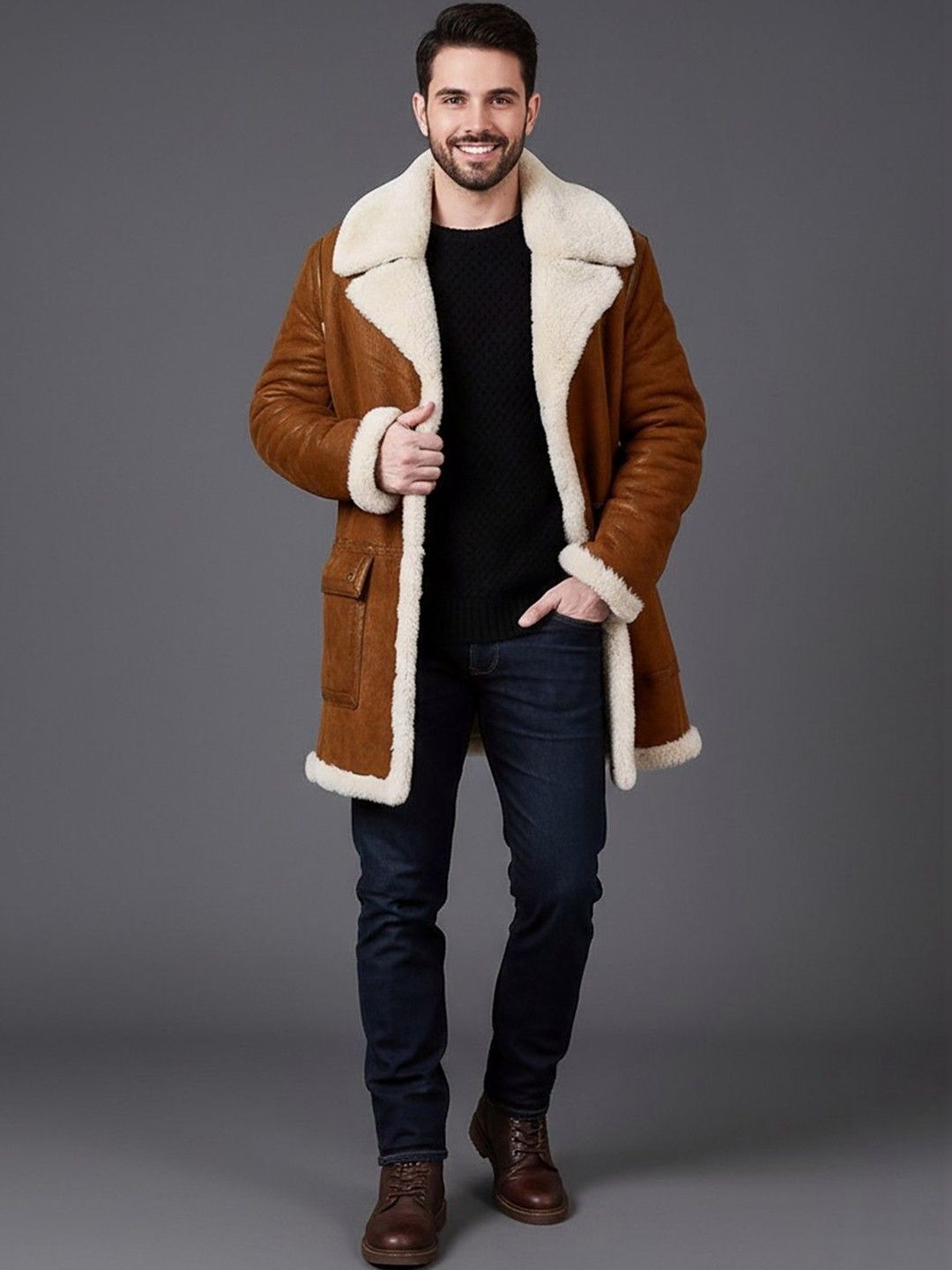 Polyester Solid Coat For Men