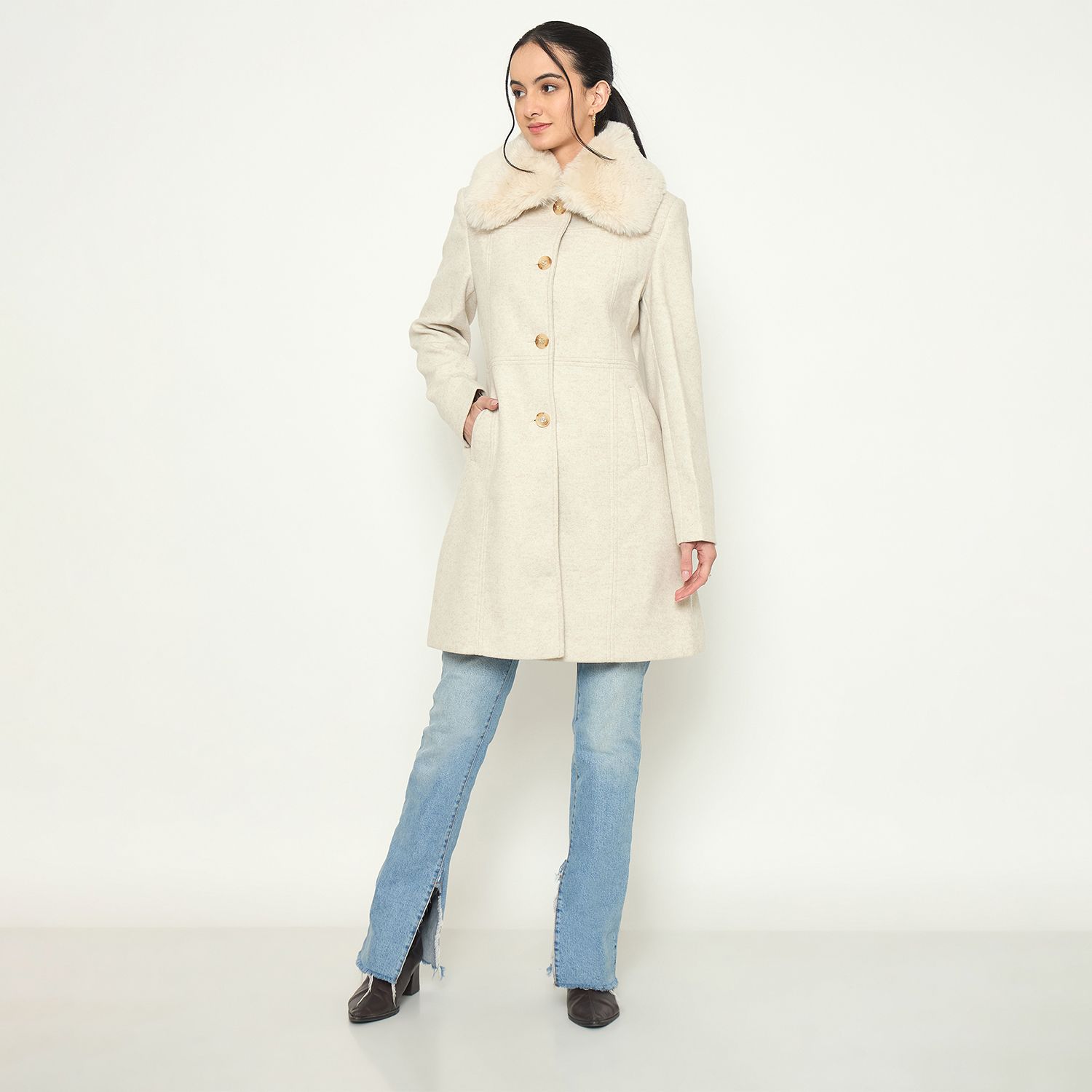 madame Polyester Solid Coat For Women-picture-25