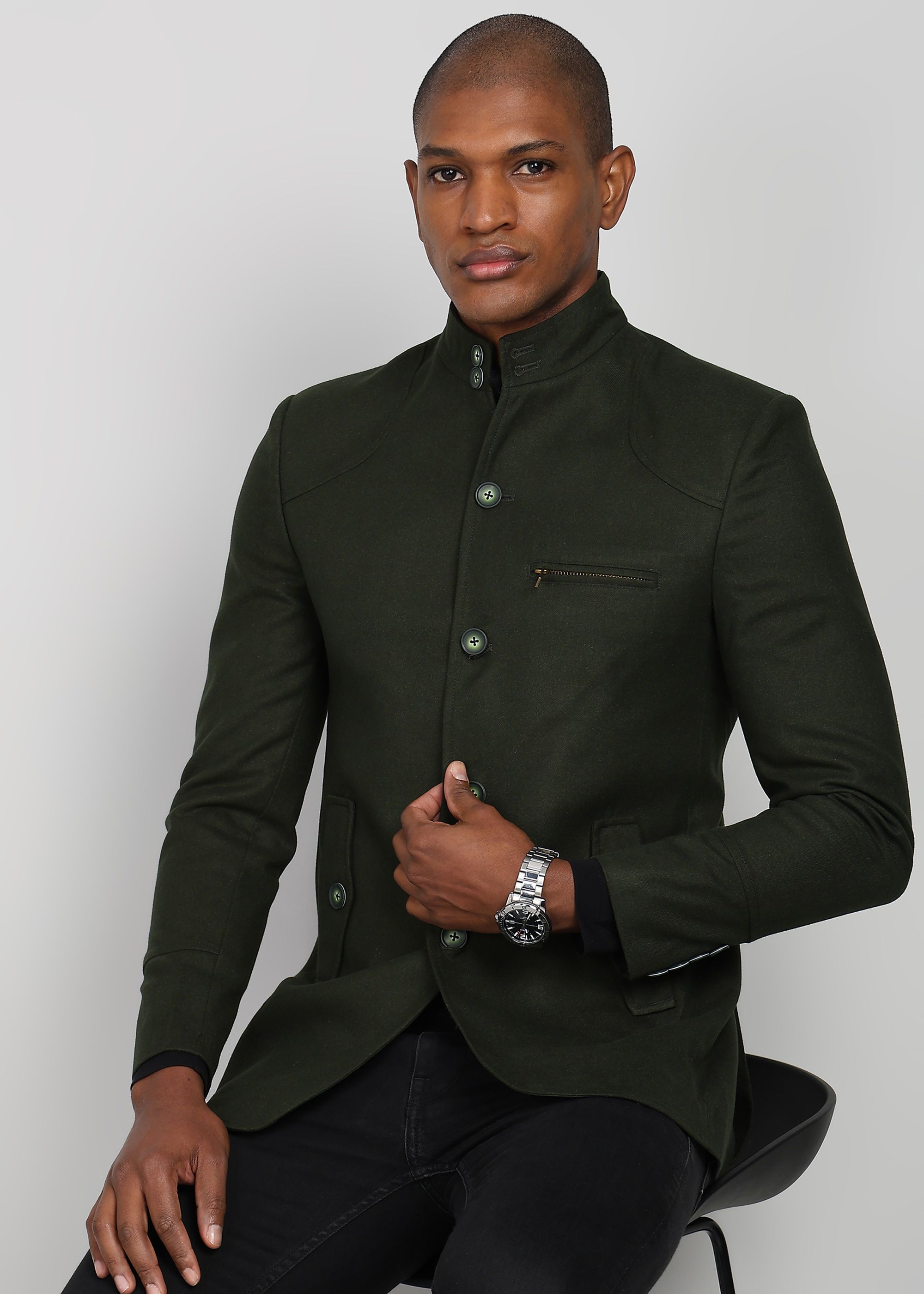 killer Polyester Viscose Blend Solid Coat For Men-picture-11