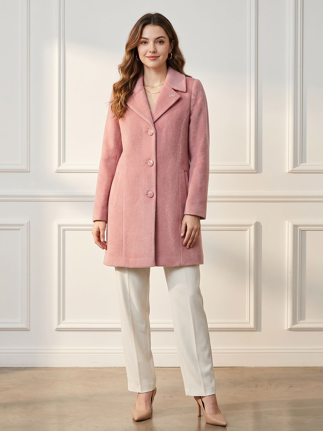 gfo wool Solid Coat For Women-picture-23