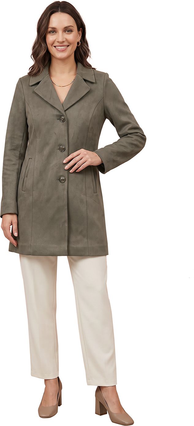 gfo Suede Solid Coat For Women-picture-42