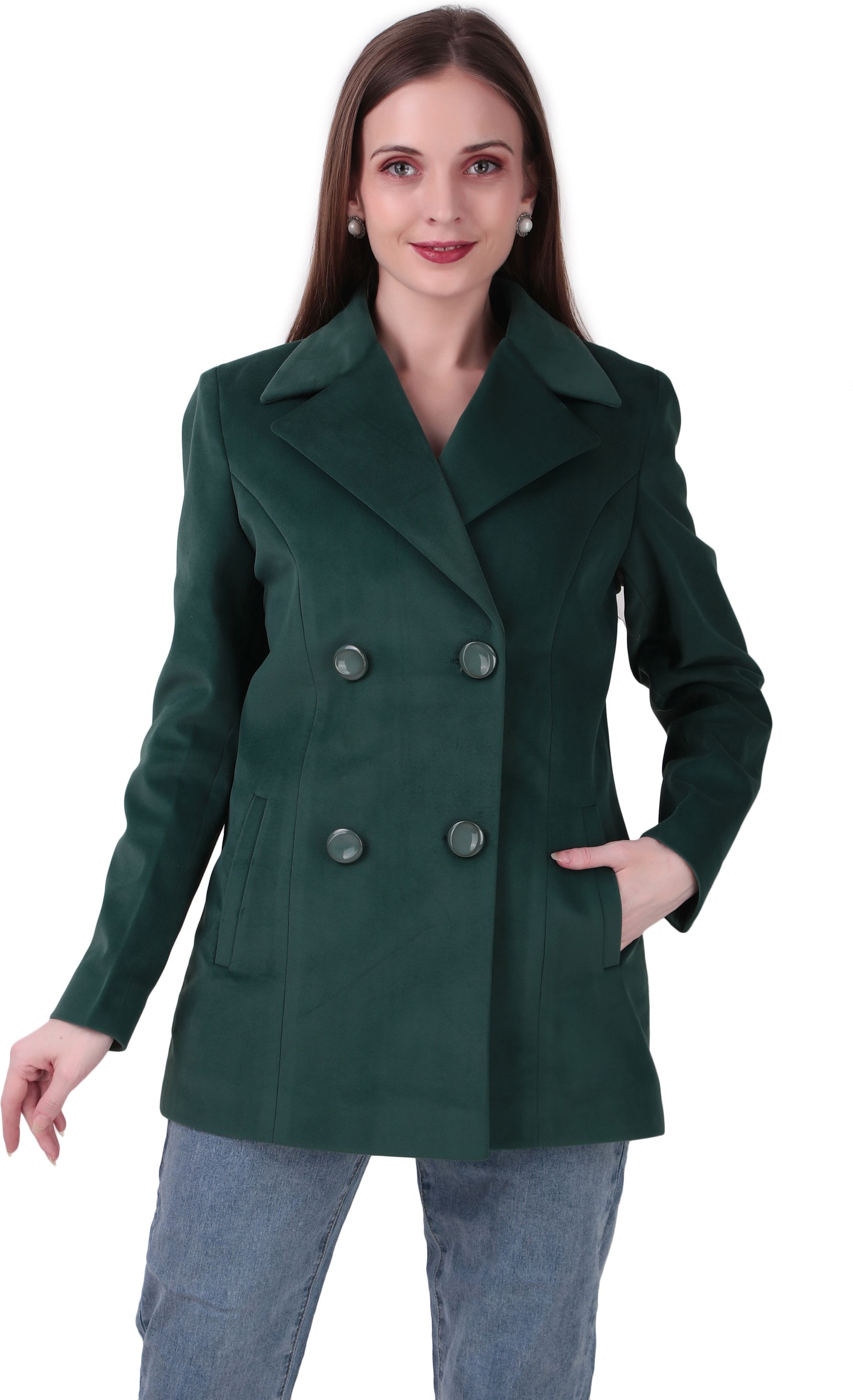 WOOL BLEND Solid Coat For Women-image-42