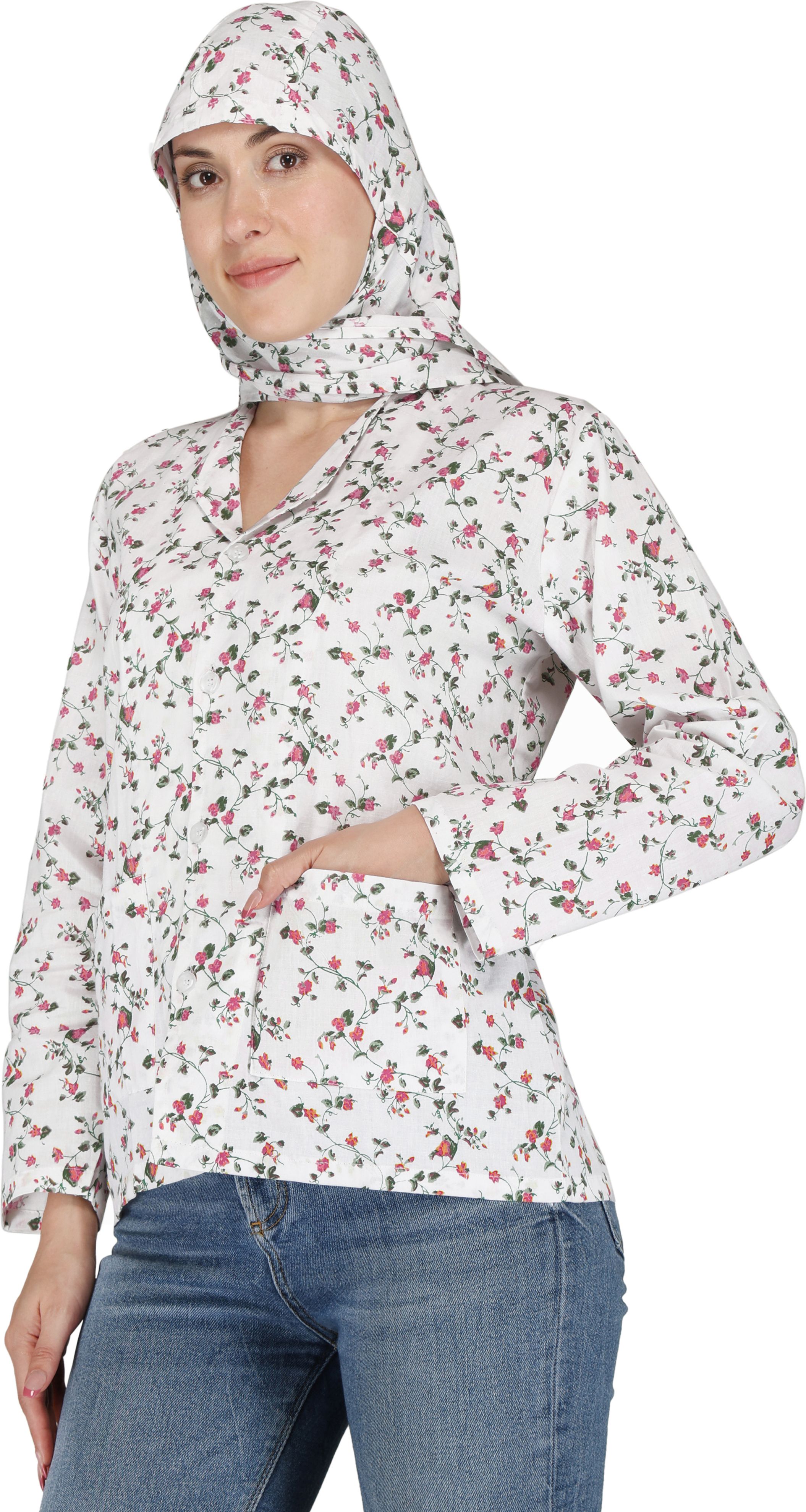 Cotton Printed Coat For Women