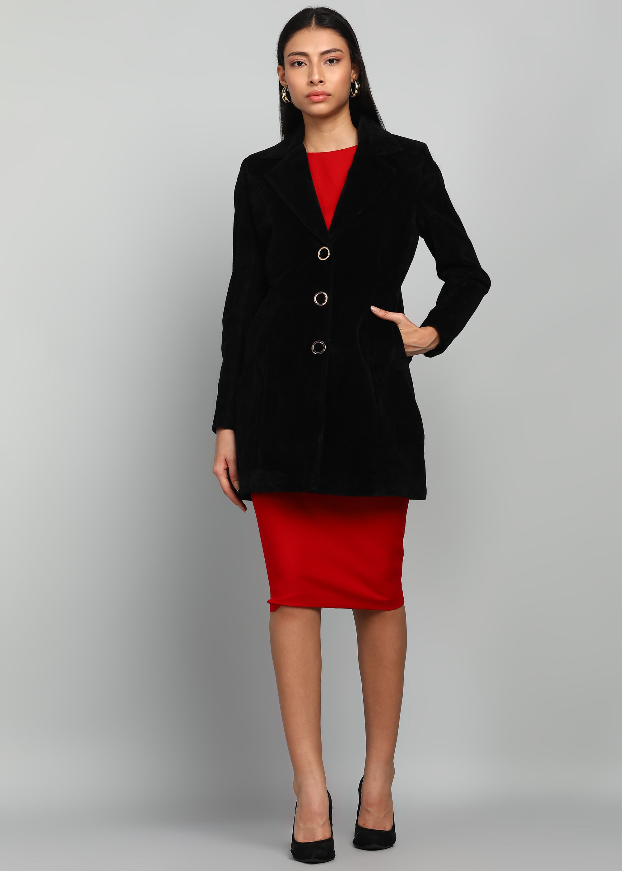 breil by fort collins Knitted Tweed Solid Coat For Women-picture-13