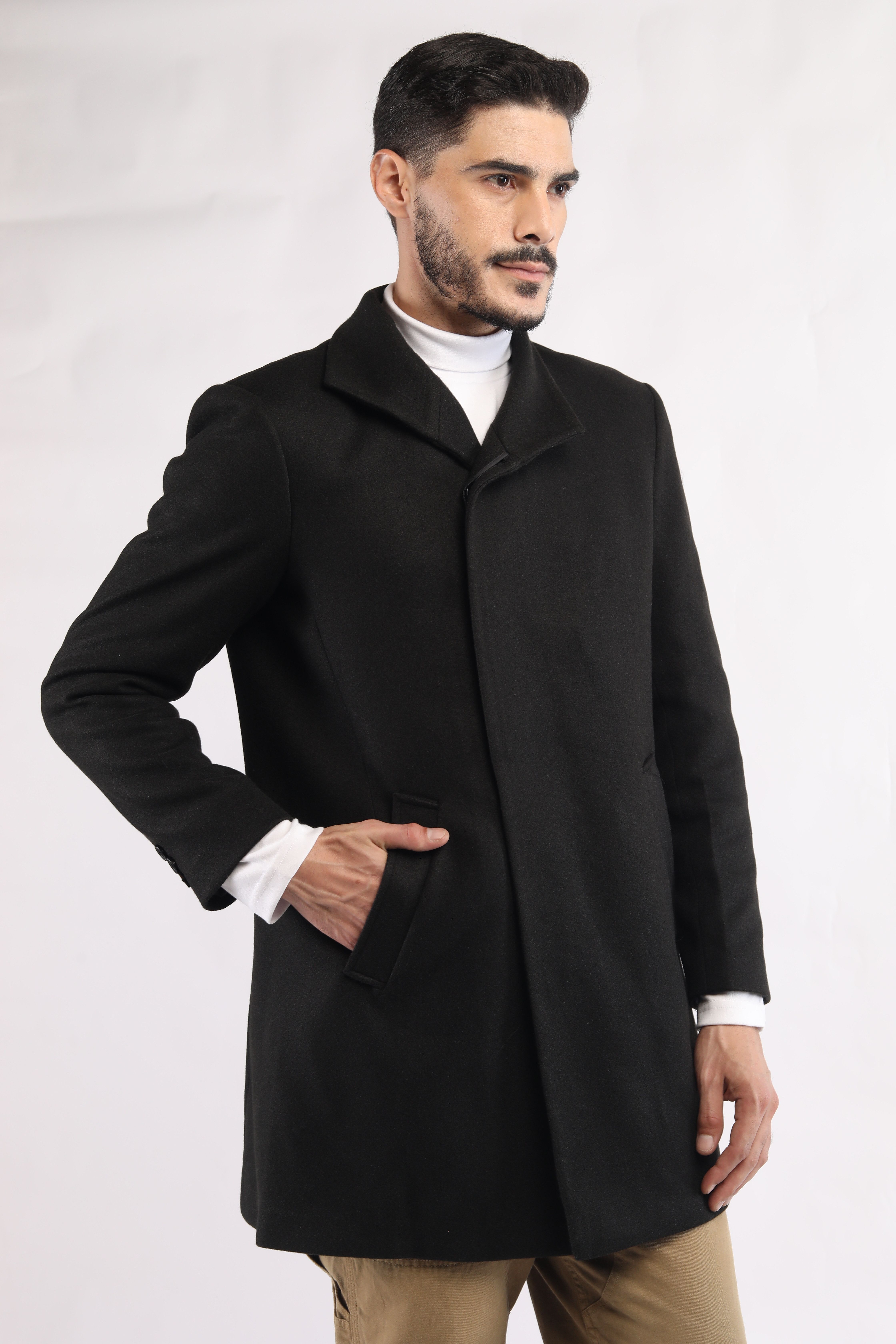 chkokko Tweed Solid Coat For Men-picture-41