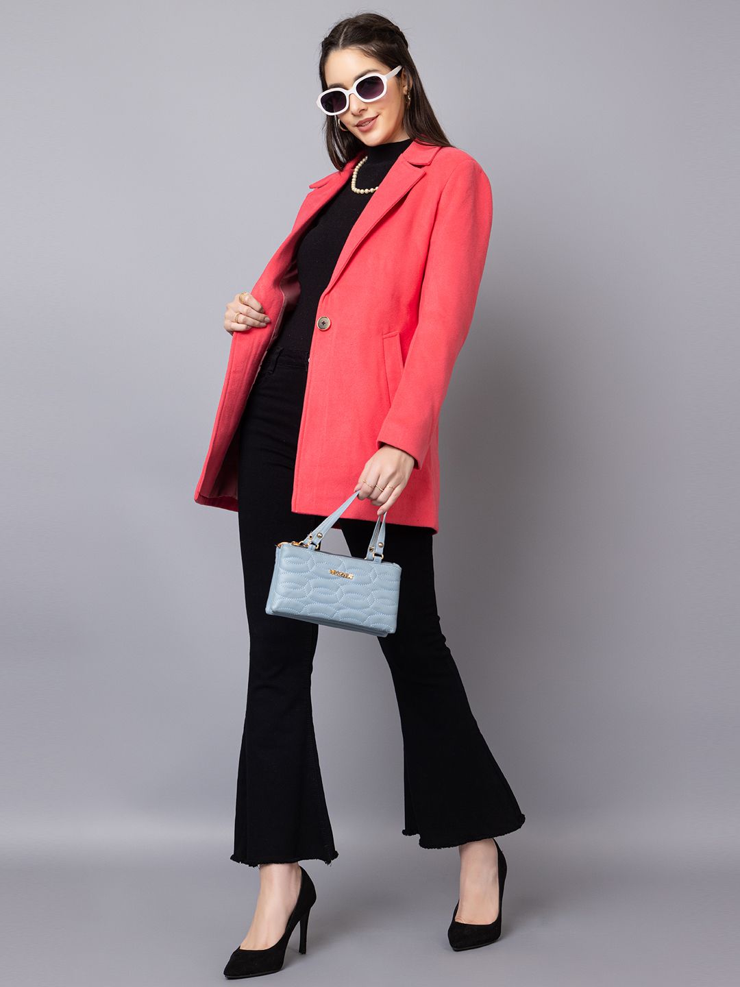 chkokko Polyester Solid Coat For Women-picture-14