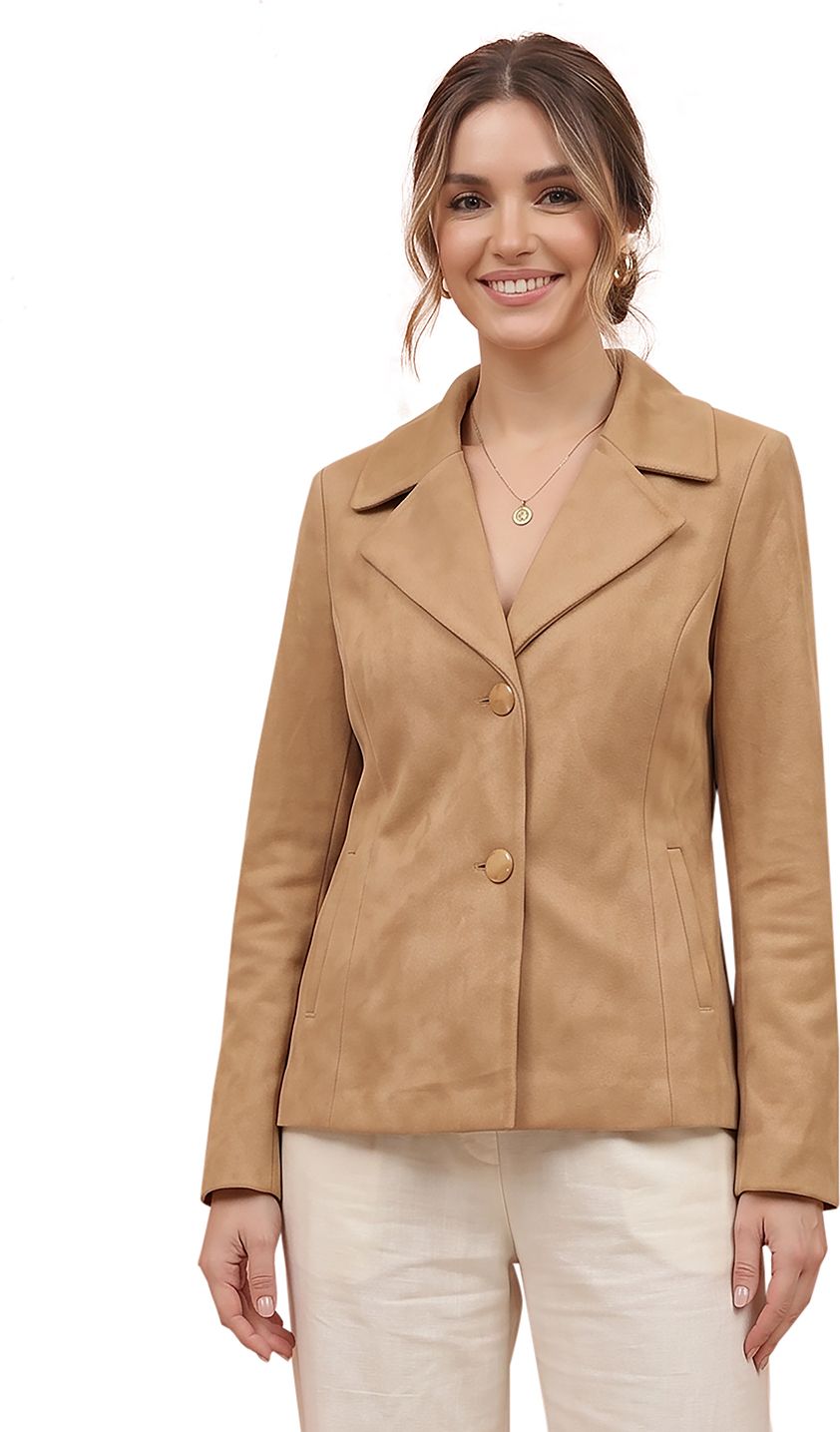 gfo Suede Solid Coat For Women-picture-29