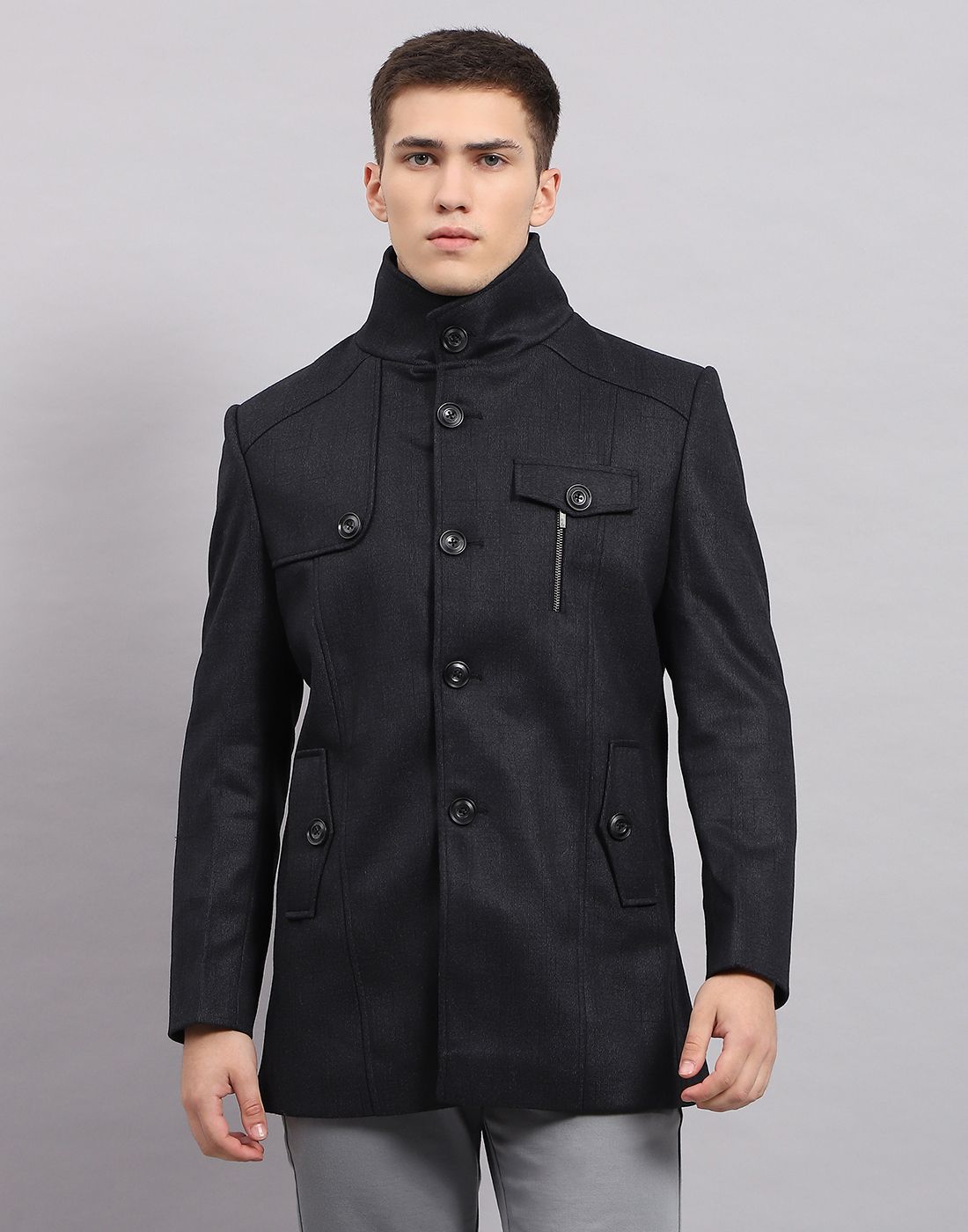 monte carlo Polyester Blend Coat For Men-picture-37