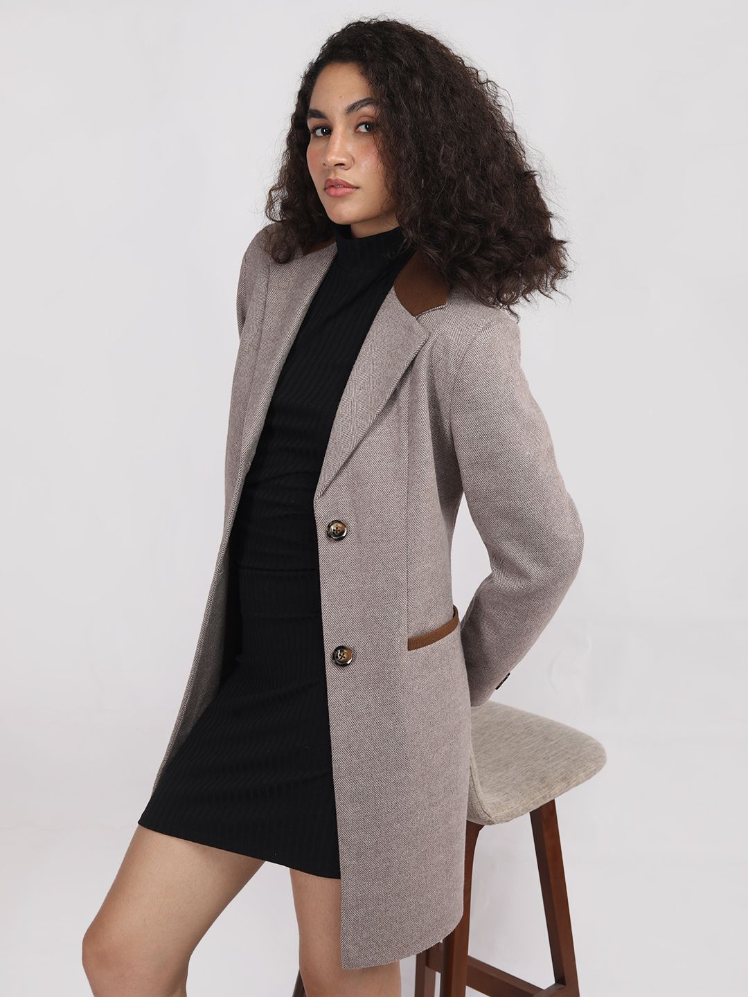 Herringbone Harringbone Coat For Women-image-9