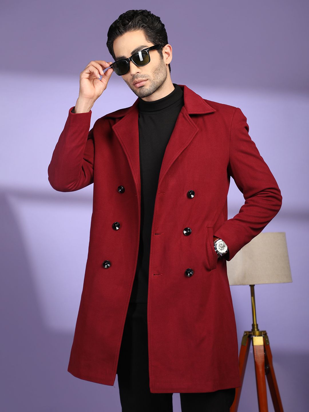 mast & harbour Polyester Solid Coat For Men-picture-13