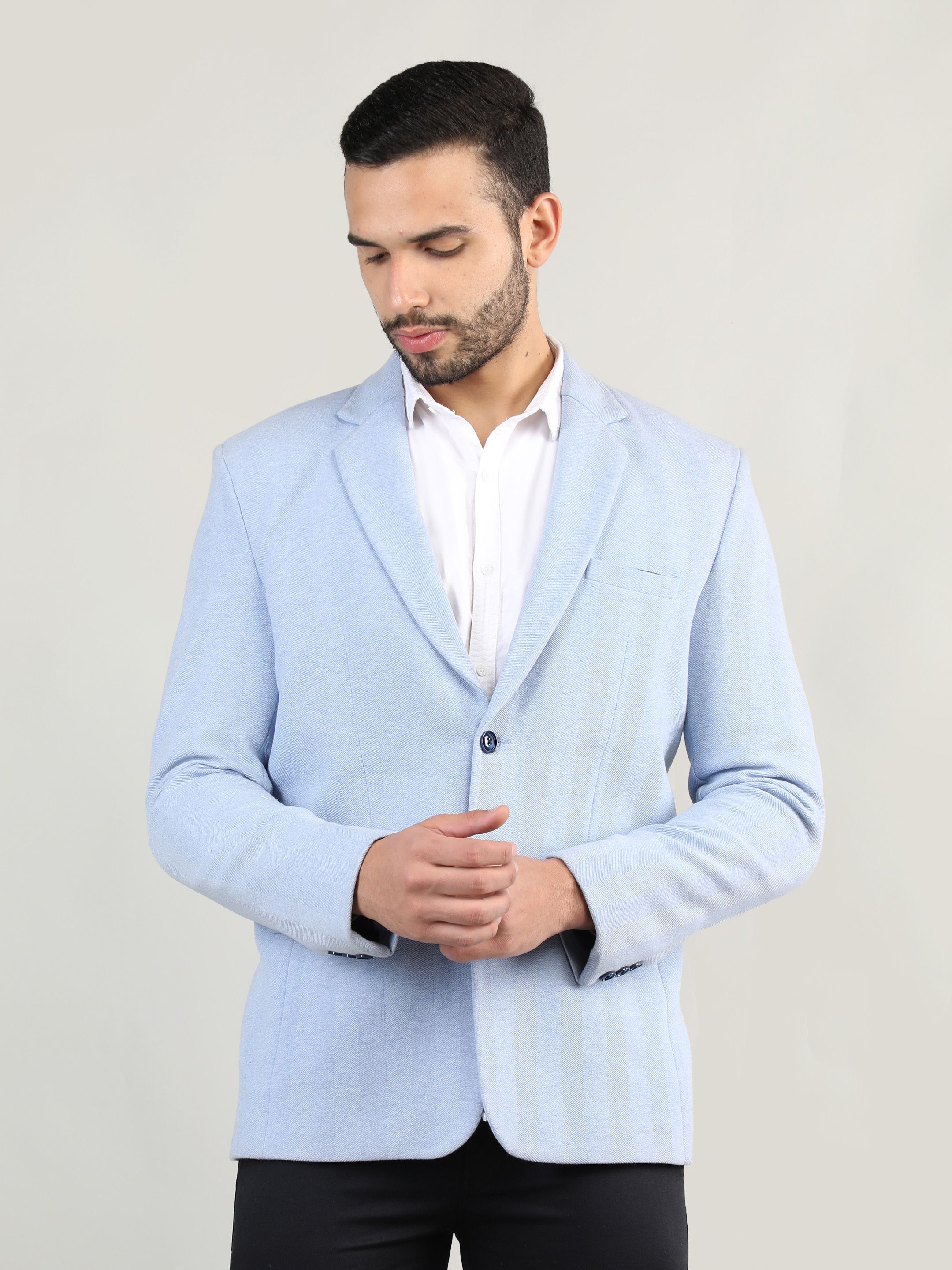 Tweed Solid Coat For Men-image-17