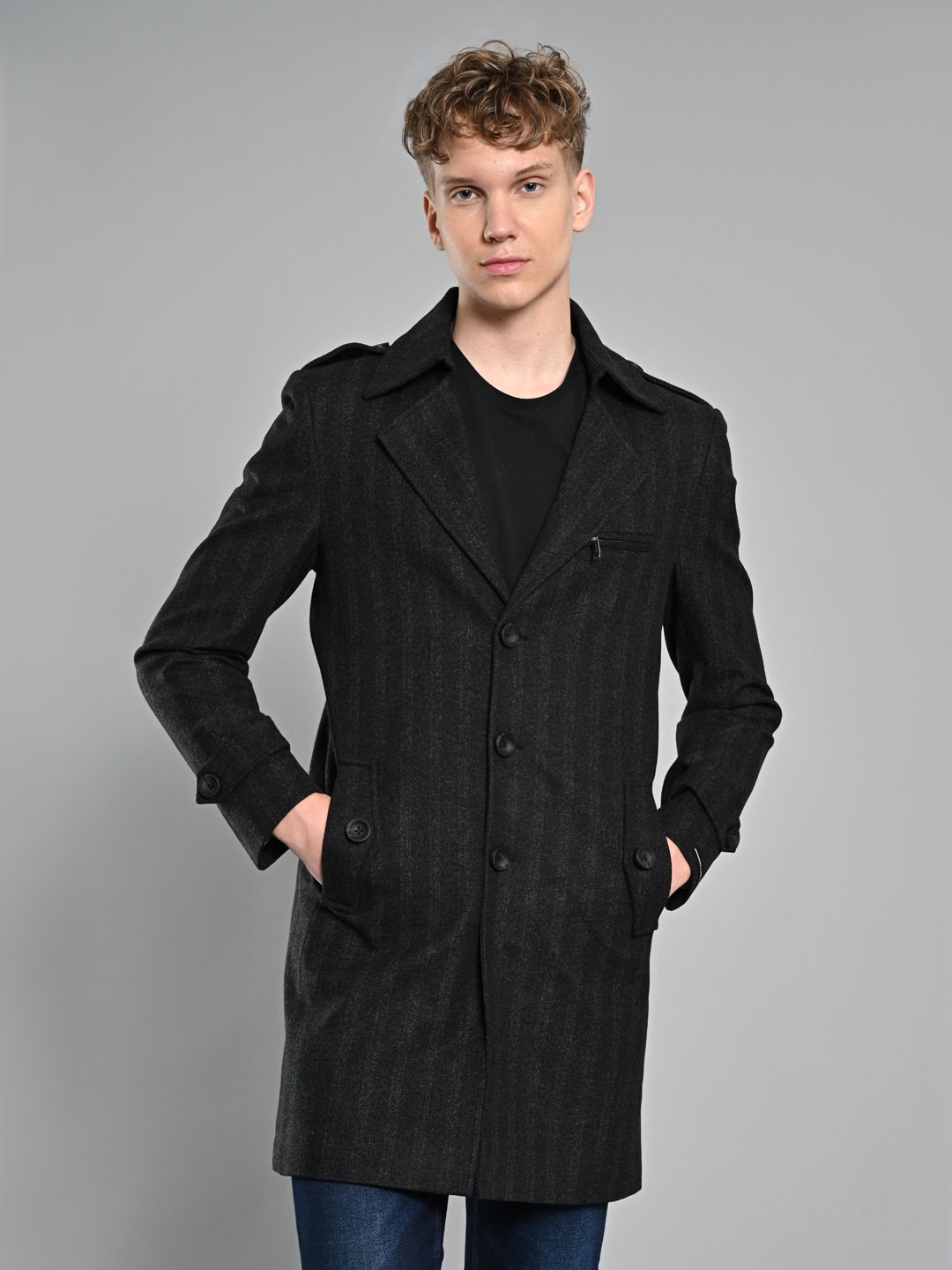 killer Polyester Viscose Blend Checkered Coat For Men-picture-12