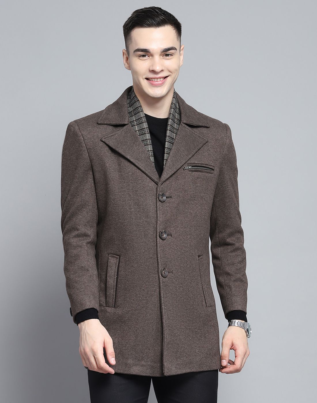 monte carlo Polyester Blend Coat For Men-picture-17