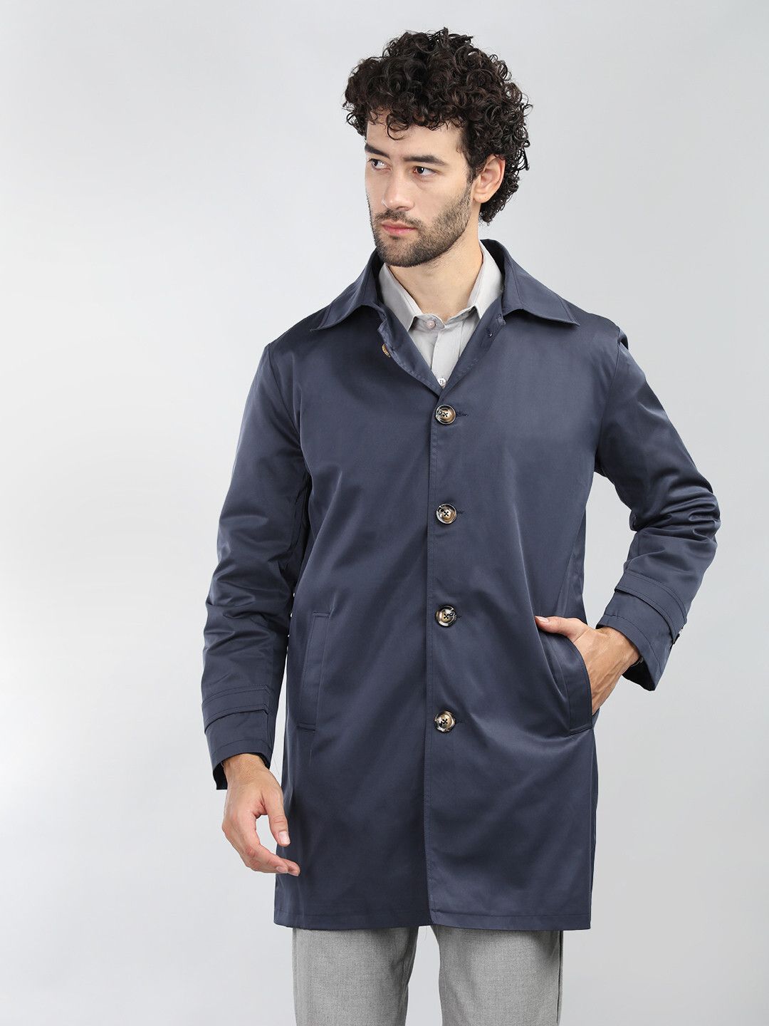chkokko Do Not Bleach Solid Coat For Men-picture-40