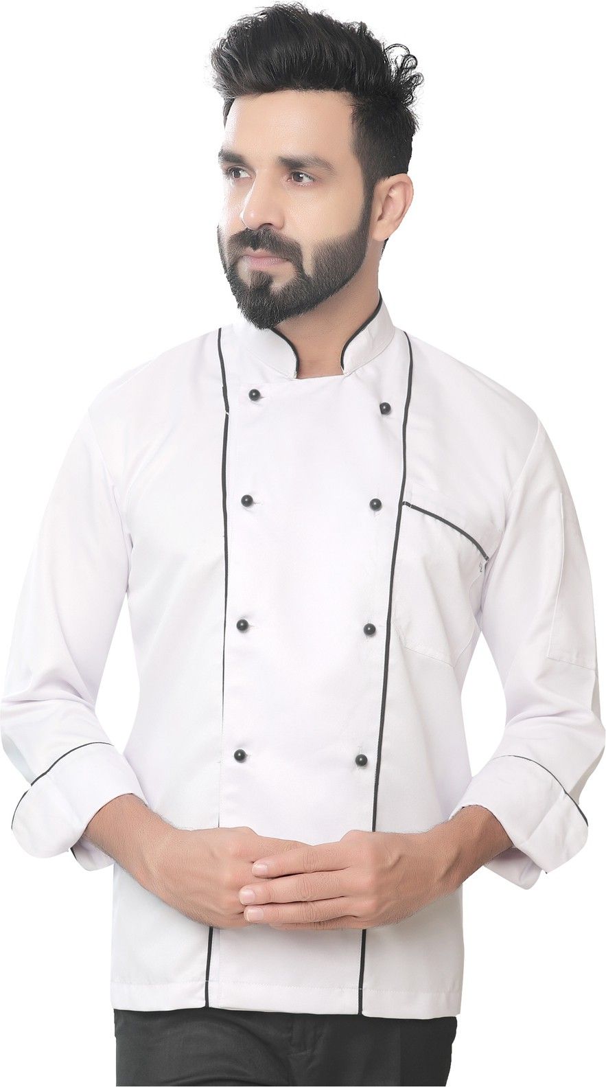 Cotton Blend Solid Coat For Men