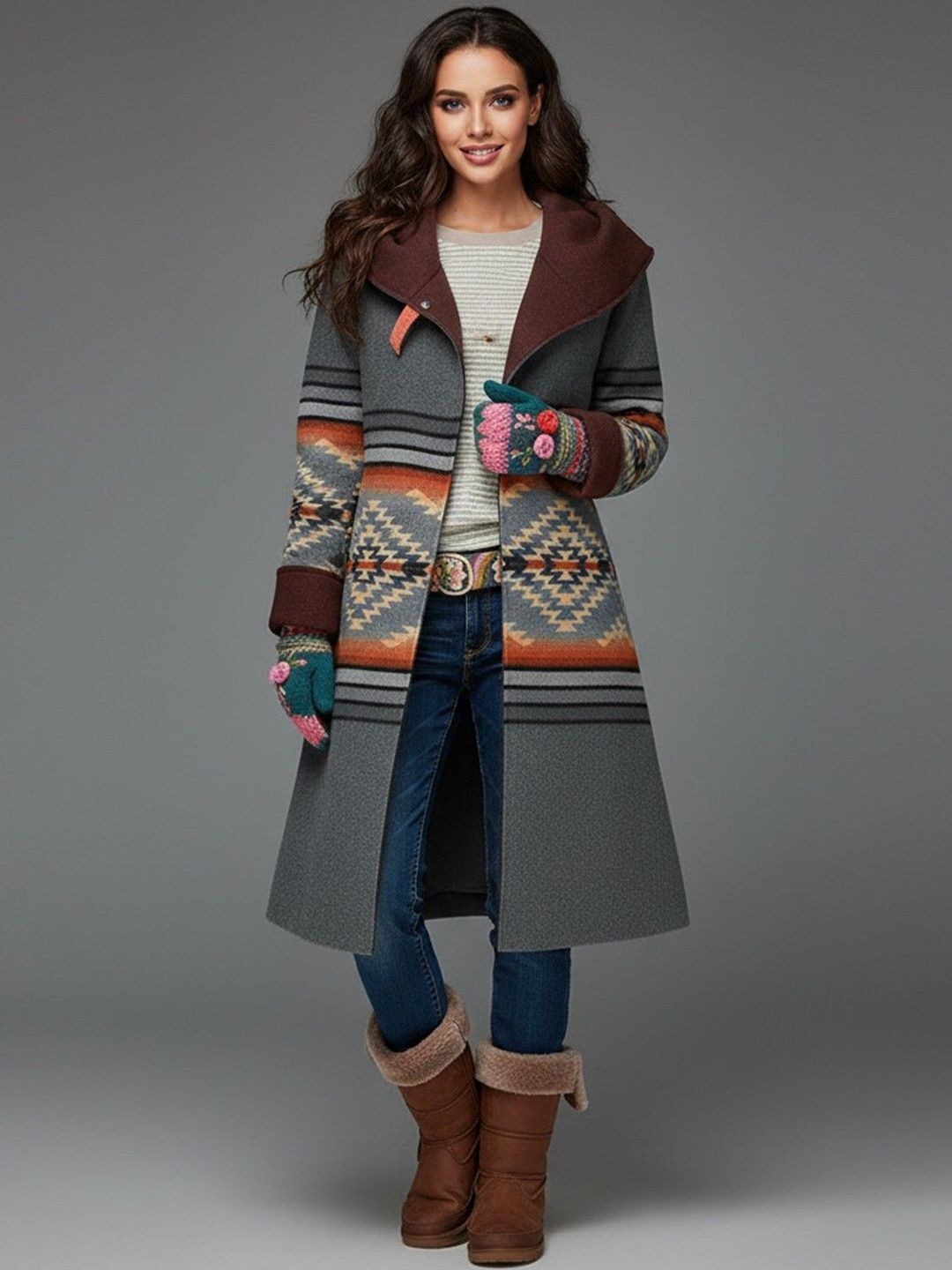 Solid Coat For Women