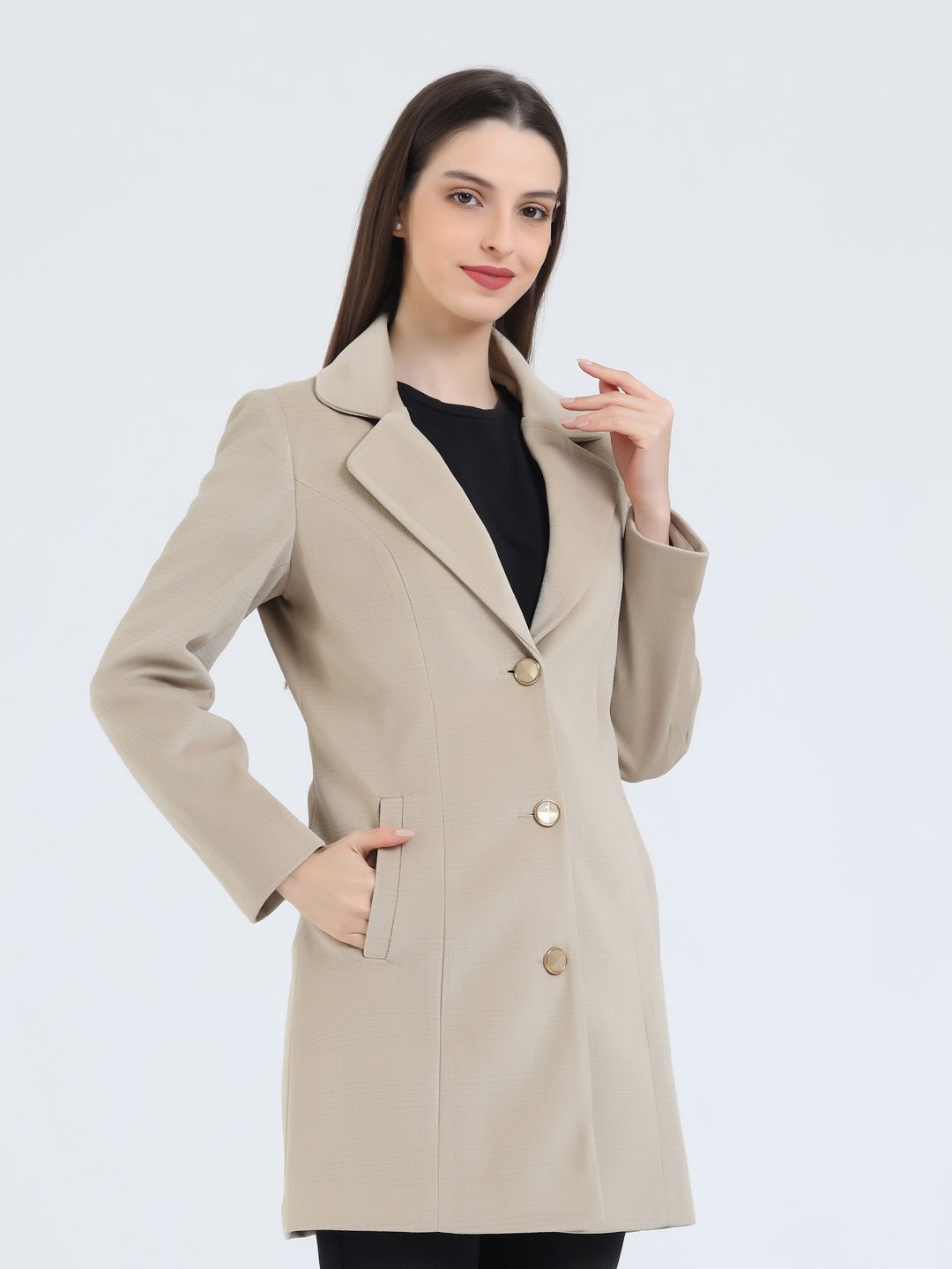 young club classic GERMAN VELVET Solid Coat For Women-picture-16