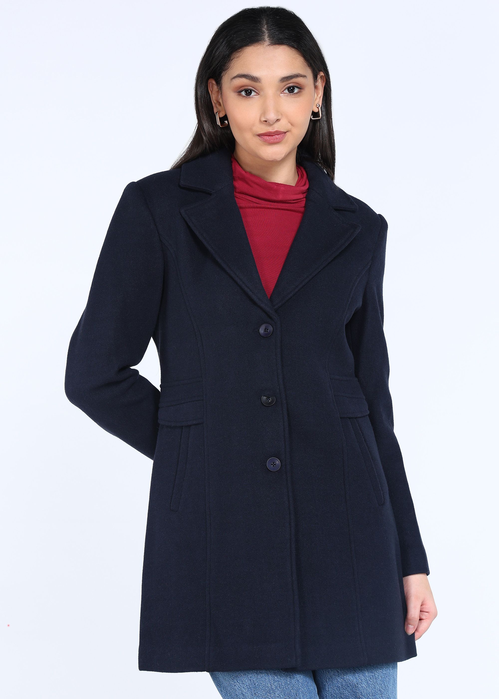 breil by fort collins Tweed Solid Coat For Women-picture-11