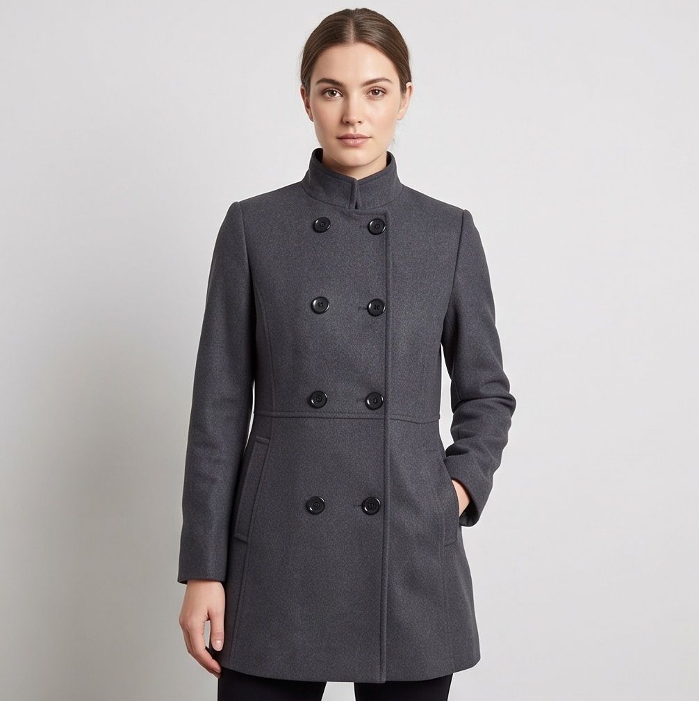 Tweed Solid Coat For Women-image-48