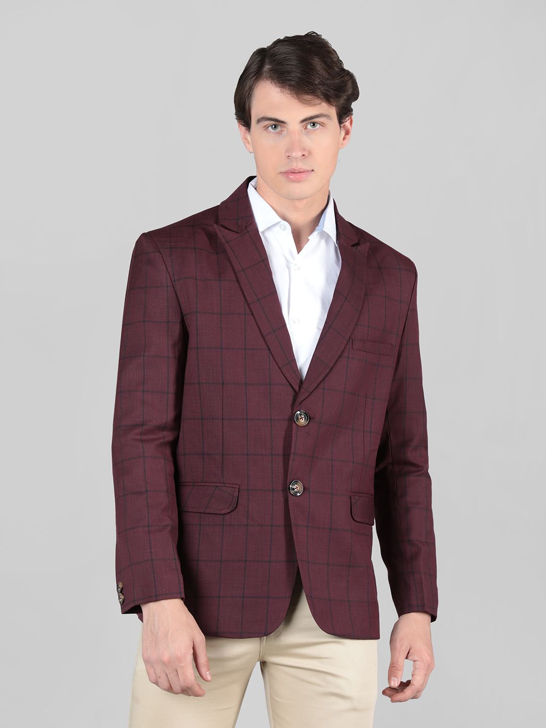 Tweed Solid Coat For Men