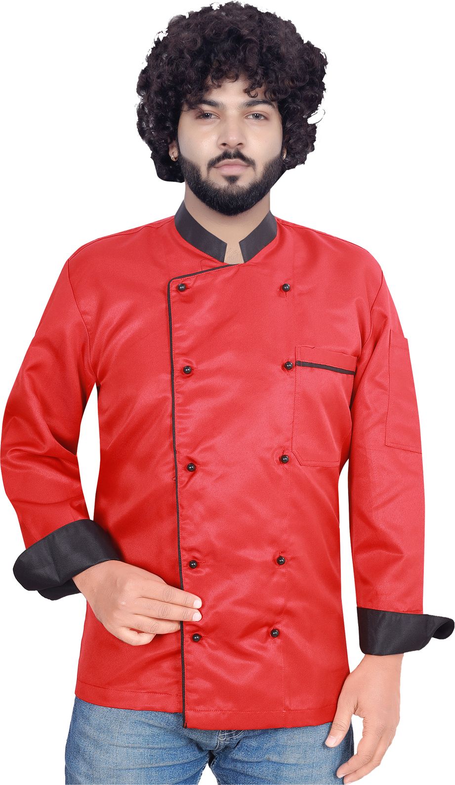 click one Polyester Solid Coat For Men-picture-14