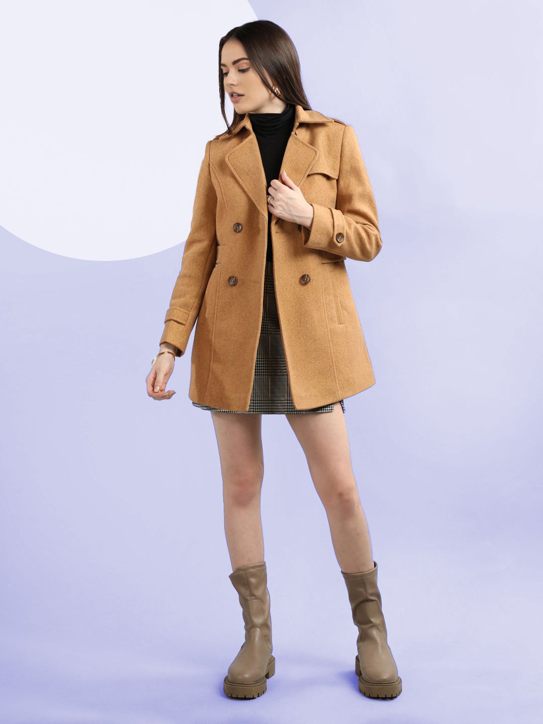 roadster Wool Solid Coat For Women-picture-23